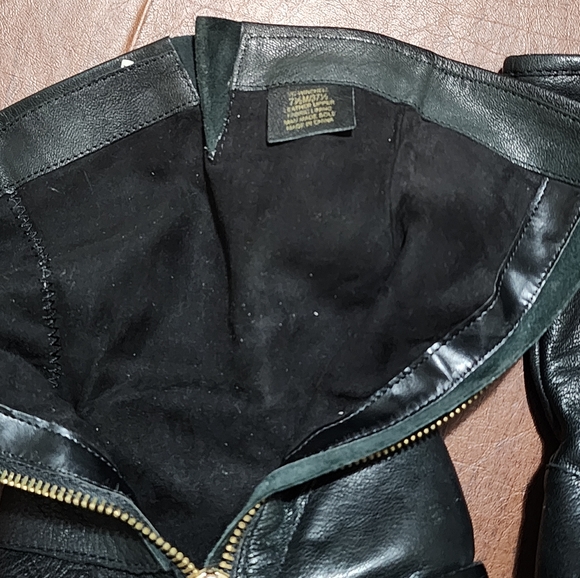 Vince Camuto Black Leather Boots with Gold Details - Picture 9 of 9